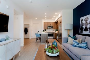 Wood-style plank flooring throughout